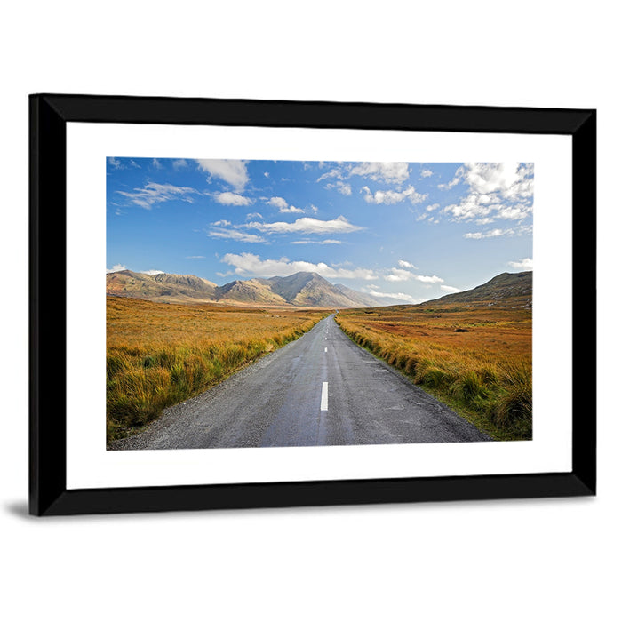 Autumn Mountain Road Wall Art as a framed print