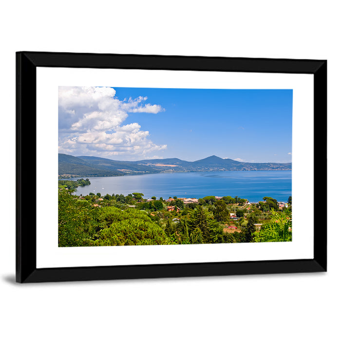 Lake Bracciano View Wall Art as a framed print