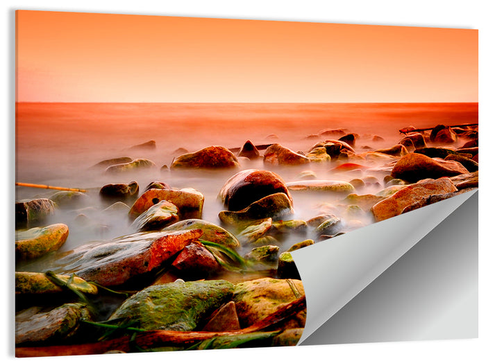 Lake Shore Sunset Wall Art as a poster print