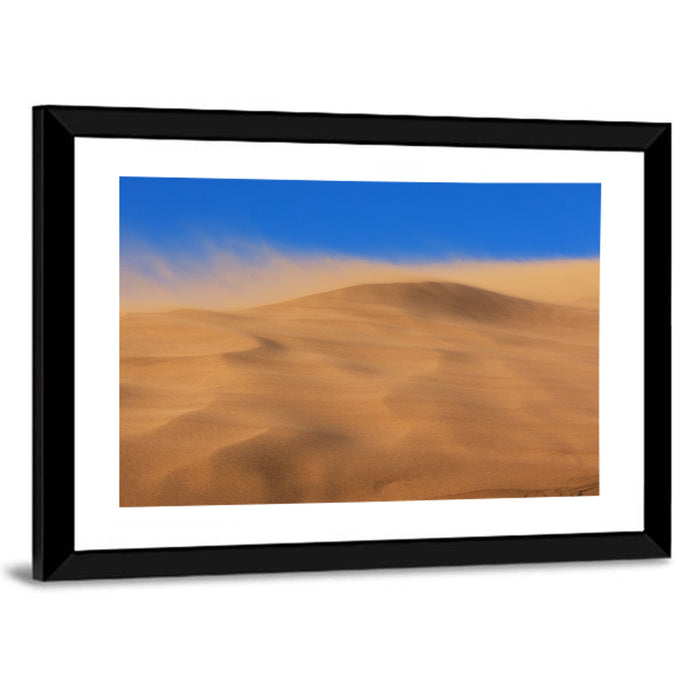Dune Crest Sandstorm Wall Art as a framed print