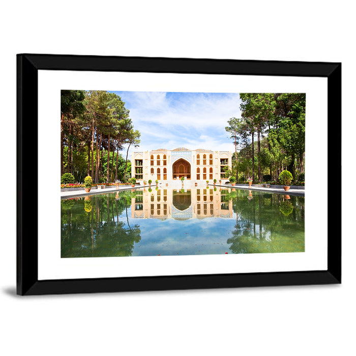 Fin Garden Palace Reflection Wall Art as a framed print