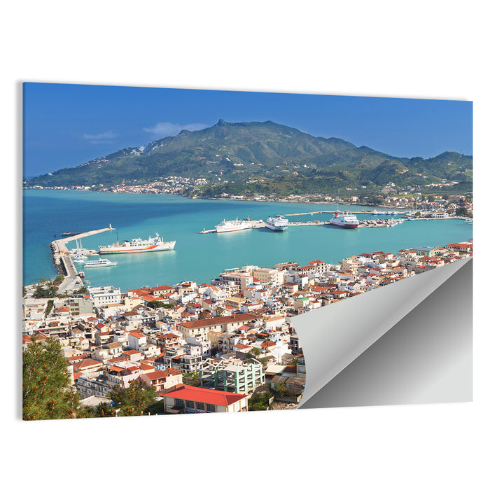 Zakynthos Harbor View Wall Art as a poster print