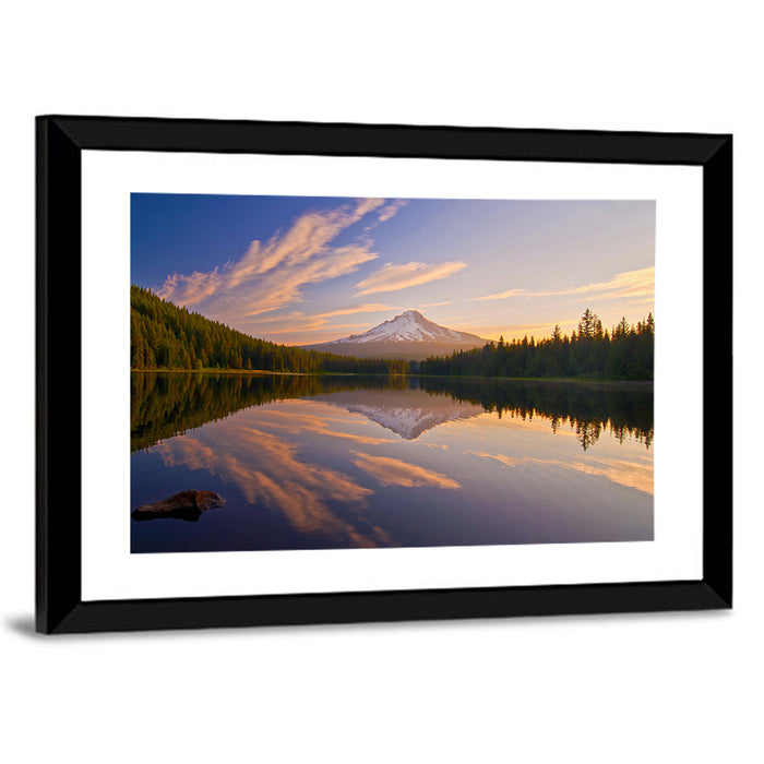 Mount Hood Reflection at Trillium Lake Wall Art as a framed print
