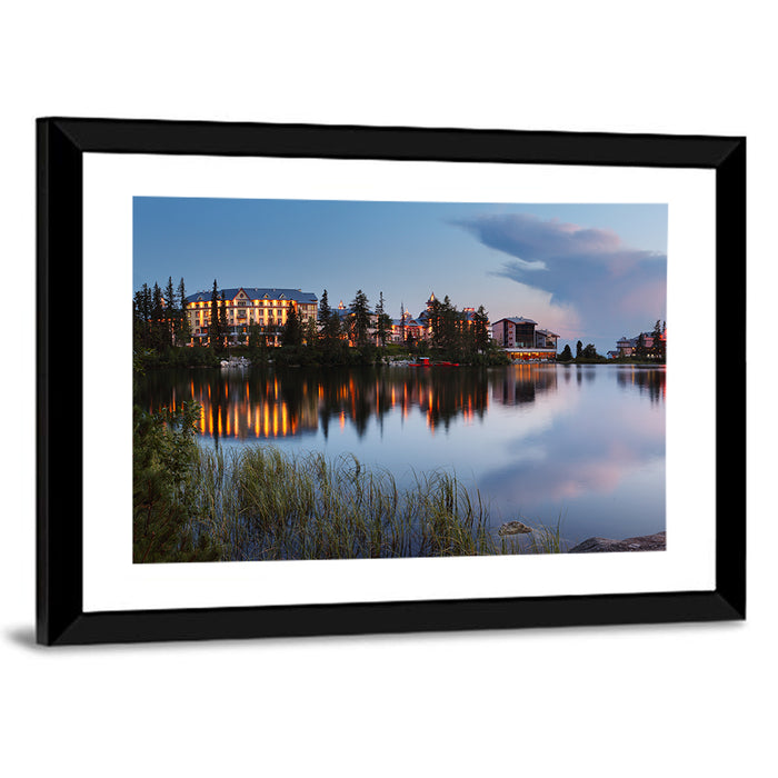 Štrbské Pleso at Dusk Wall Art as a framed print