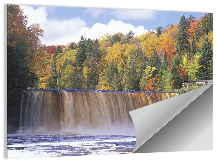 Tahquamenon Falls Autumn Waterfall Wall Art as a poster print