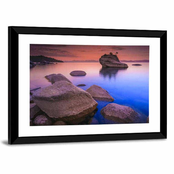 Lake Tahoe Dusk Reflection Wall Art as a framed print