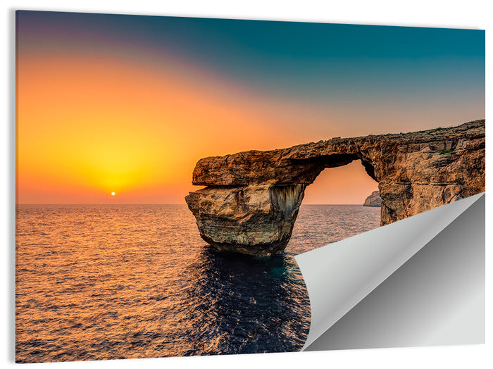 Azure Window Sunset, Dwejra Wall Art as a poster print