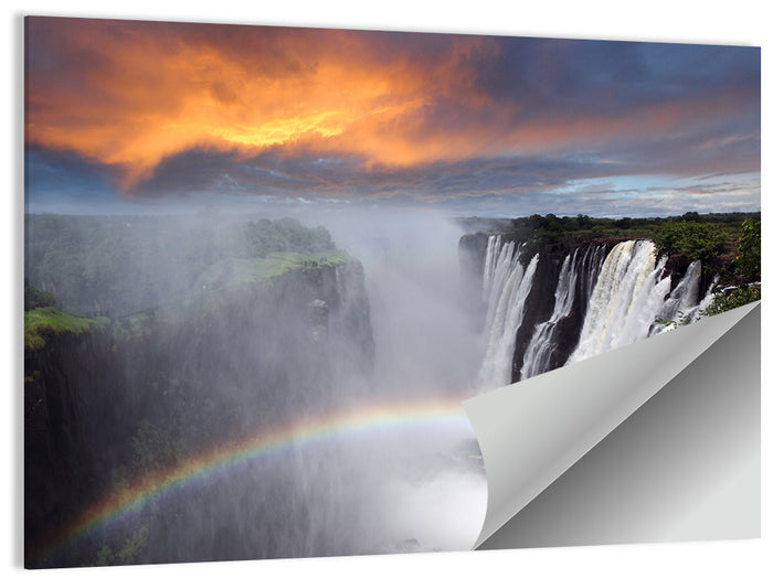 Victoria Falls Rainbow at Dusk Wall Art as a poster print