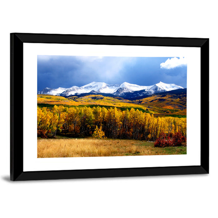 Crested Butte Autumn Mountains Wall Art as a framed print