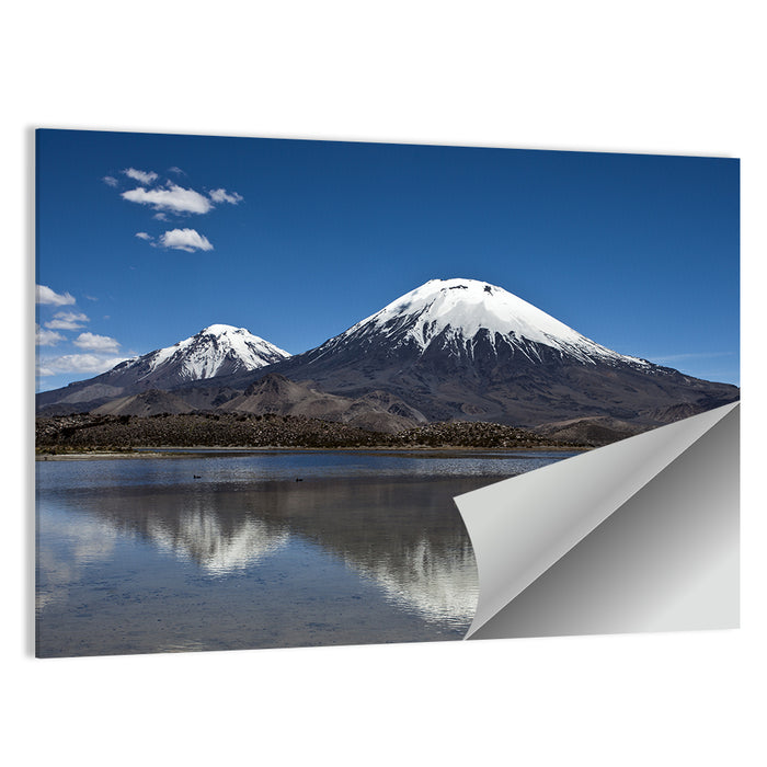 Parinacota Volcano Reflection Wall Art as a poster print
