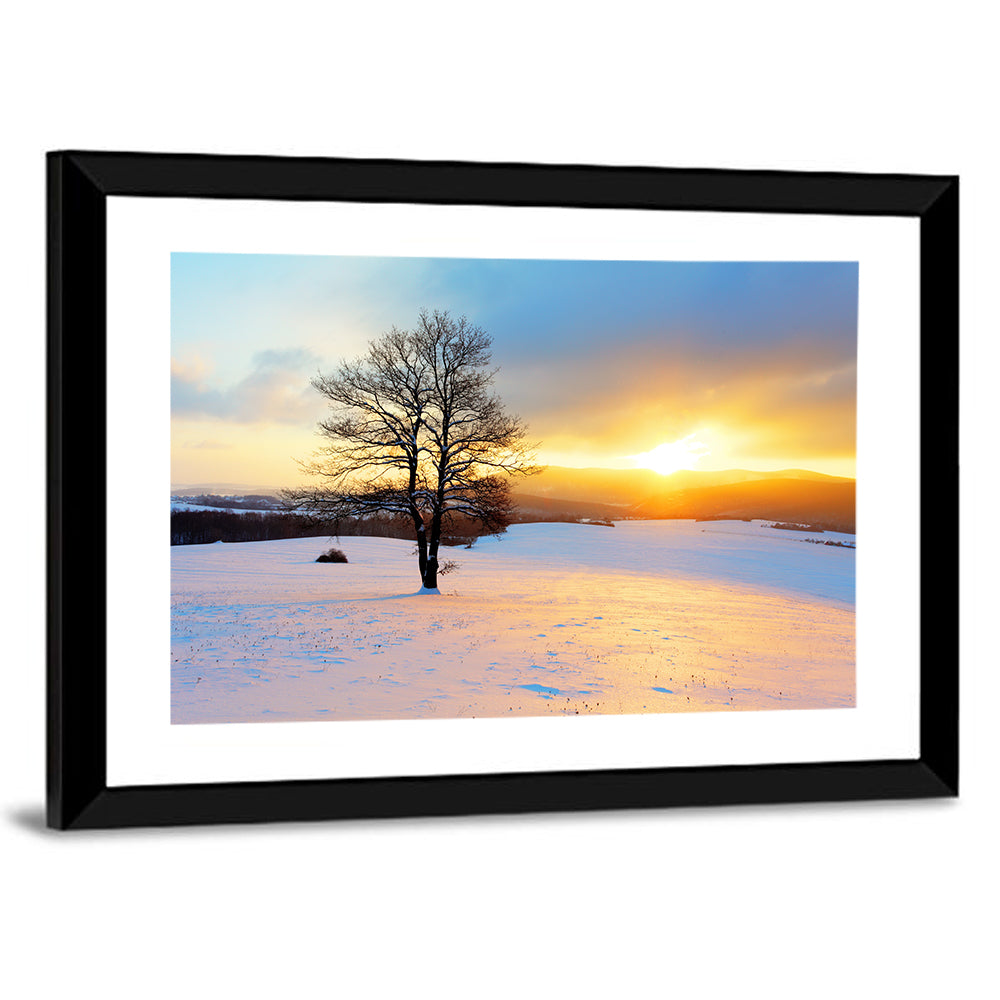 Snowy Winter Sunrise Wall Art