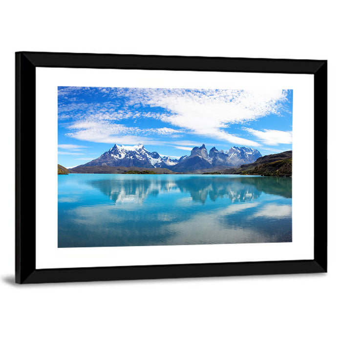 Torres Del Paine Reflection Wall Art as a framed print