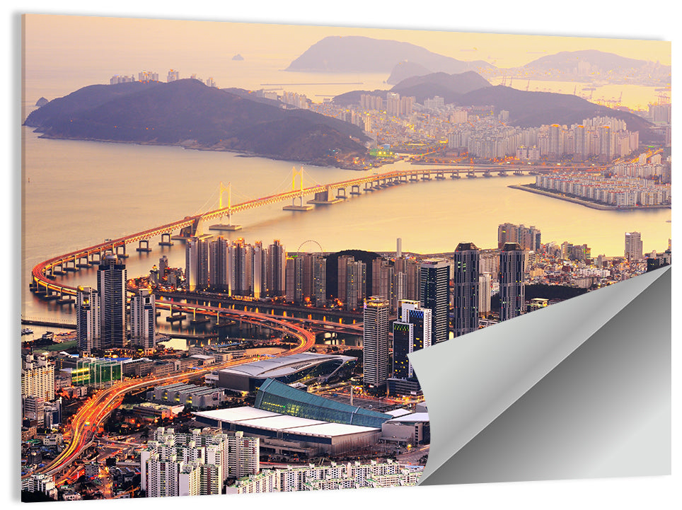 Busan Cityscape Aerial Wall Art