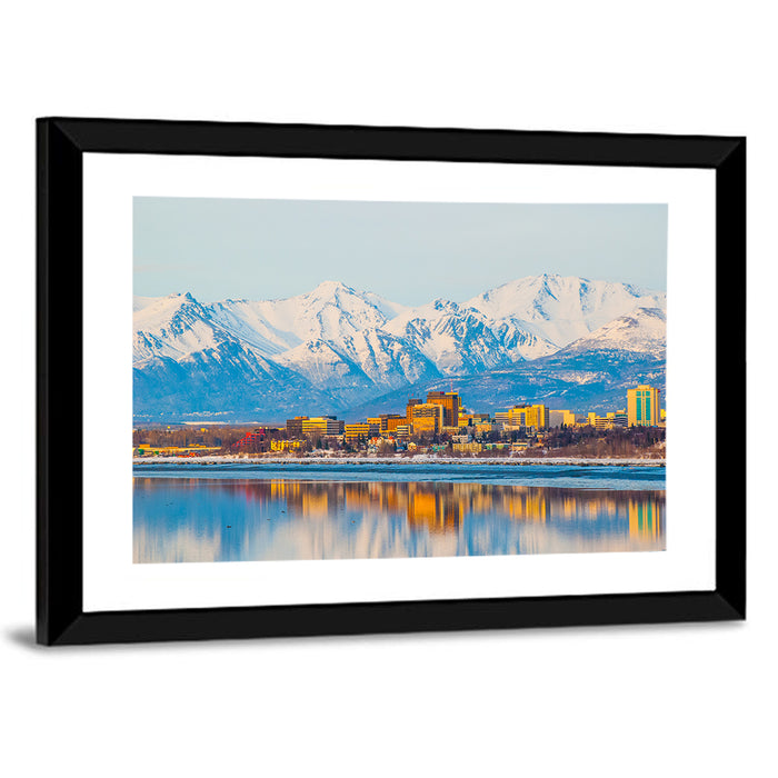 Anchorage Morning Skyline Wall Art as a framed print