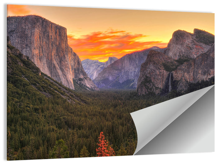 Yosemite Valley Sunset from Tunnel View Wall Art as a poster print
