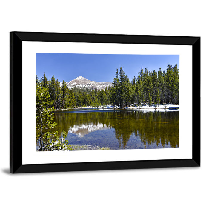 Yosemite Mountain Reflection Wall Art as a framed print