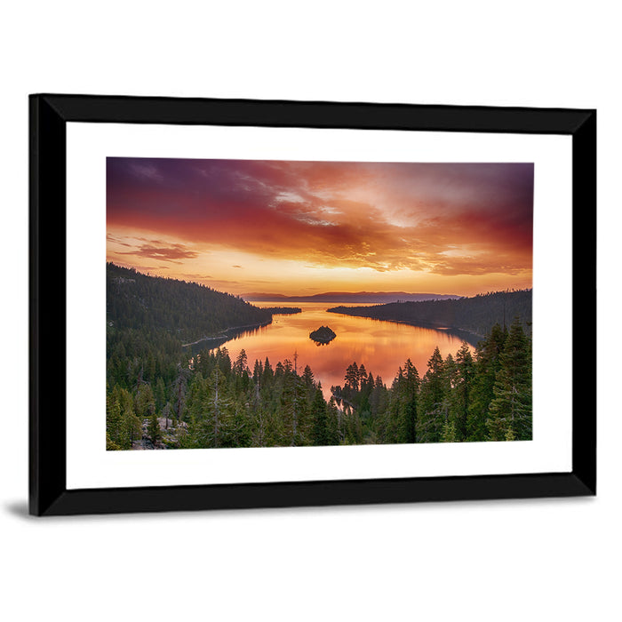 Emerald Bay Sunrise, Lake Tahoe Wall Art as a framed print