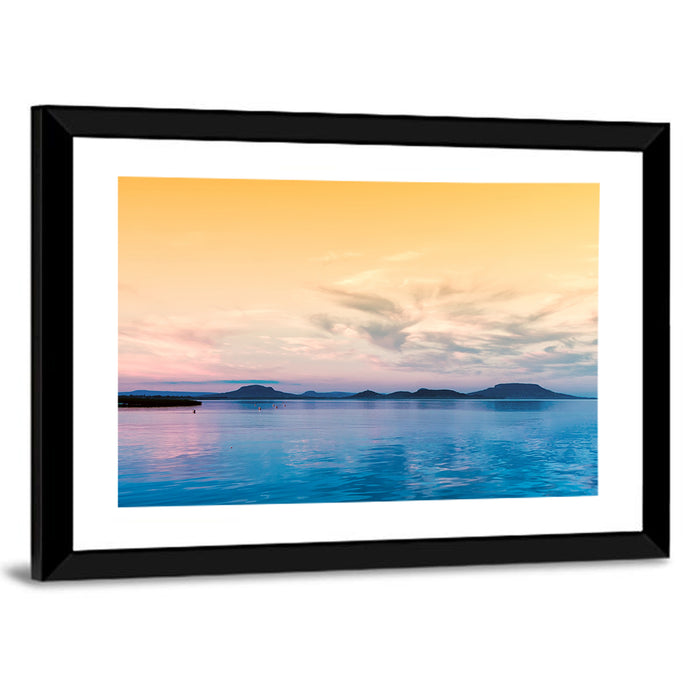 Lake Balaton at Golden Hour Wall Art as a framed print