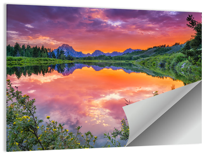Oxbow Bend Sunset Wall Art as a poster print