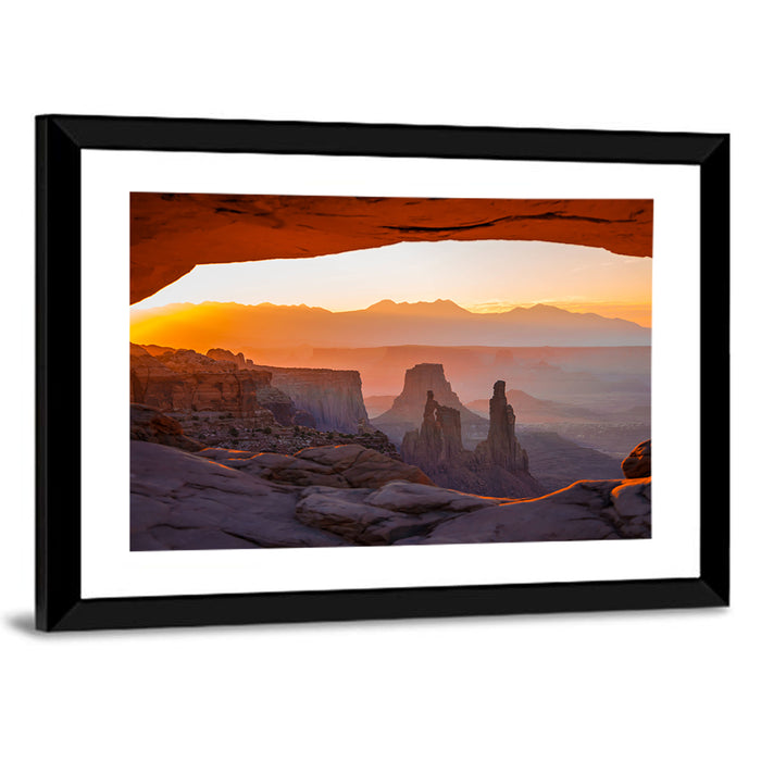 Mesa Arch Sunrise Wall Art as a framed print