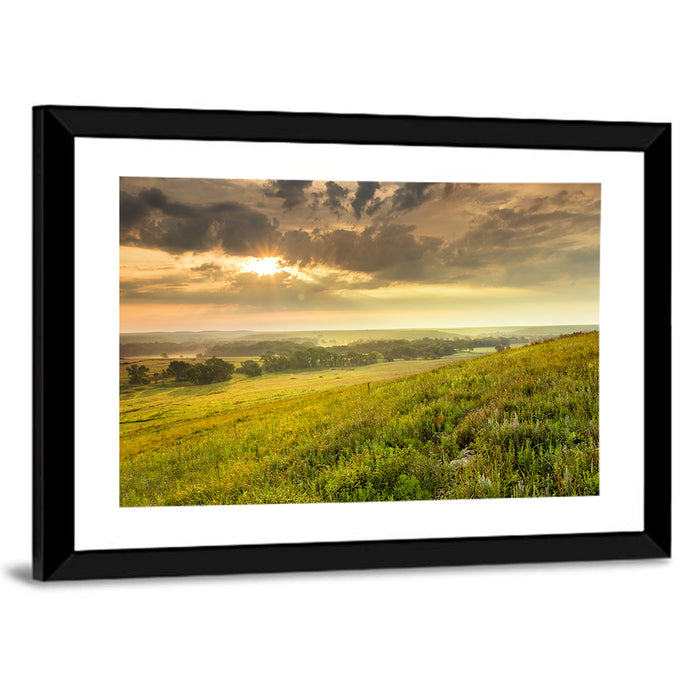 Kansas Tallgrass Prairie Wall Art as a framed print