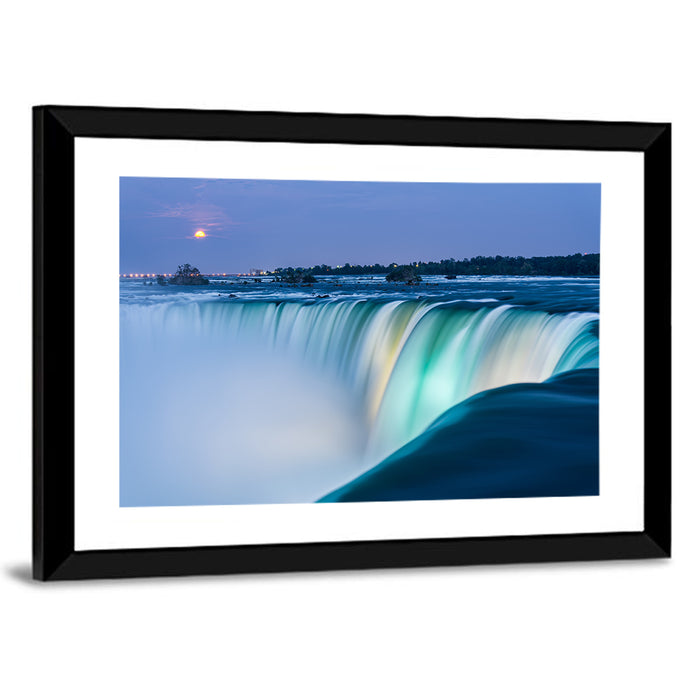 Horseshoe Falls by Moonlight Wall Art as a framed print
