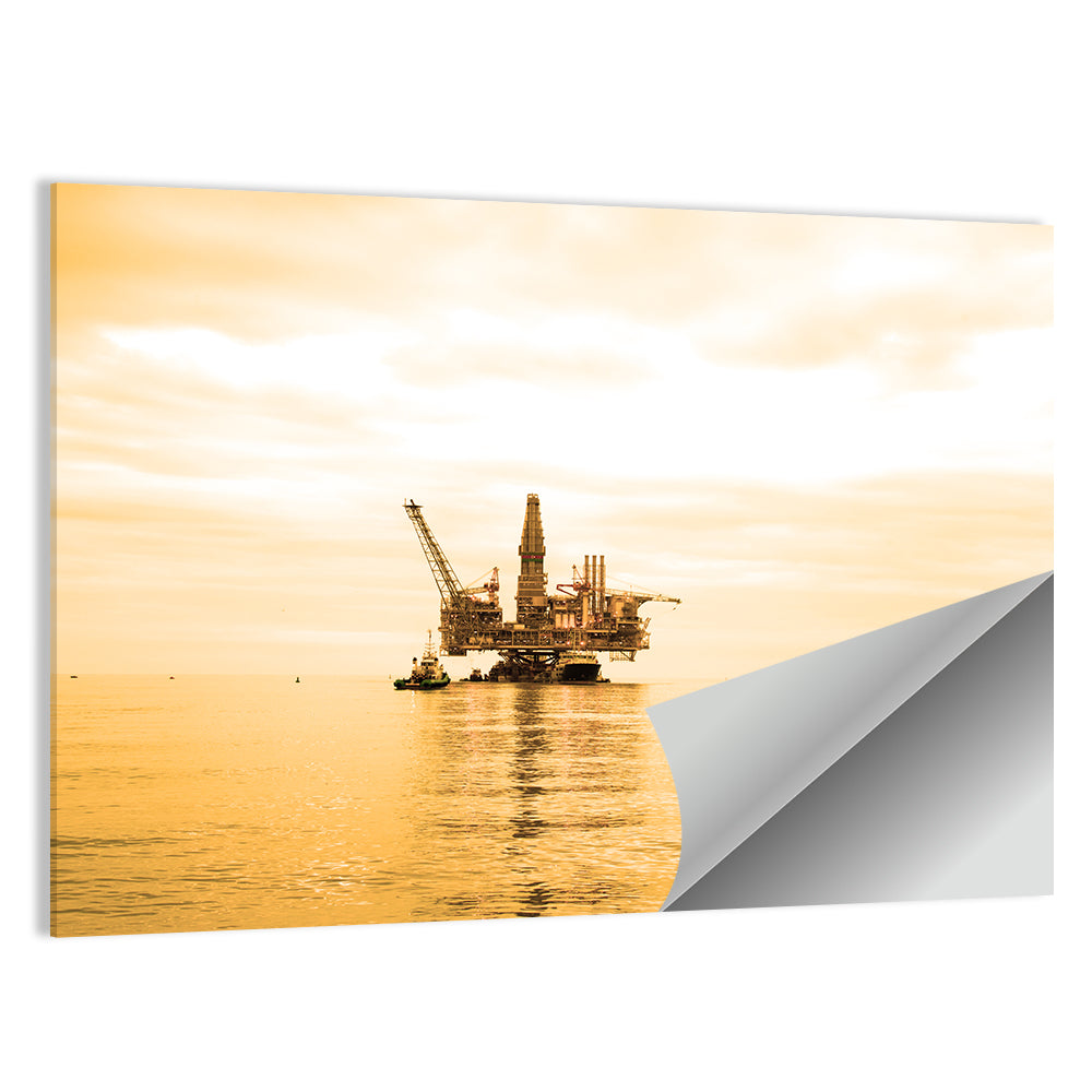 Oil Rig Sunset Wall Art