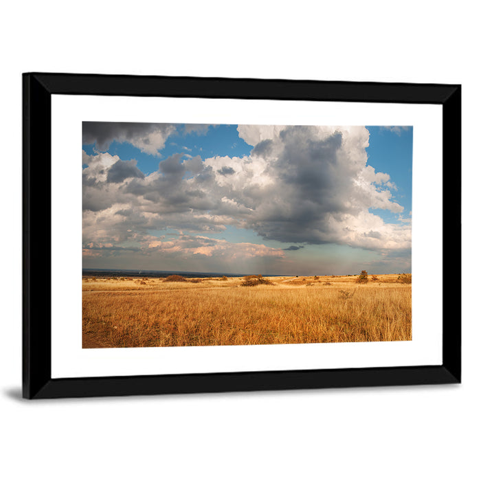 Golden Oklahoma Prairie Wall Art as a framed print