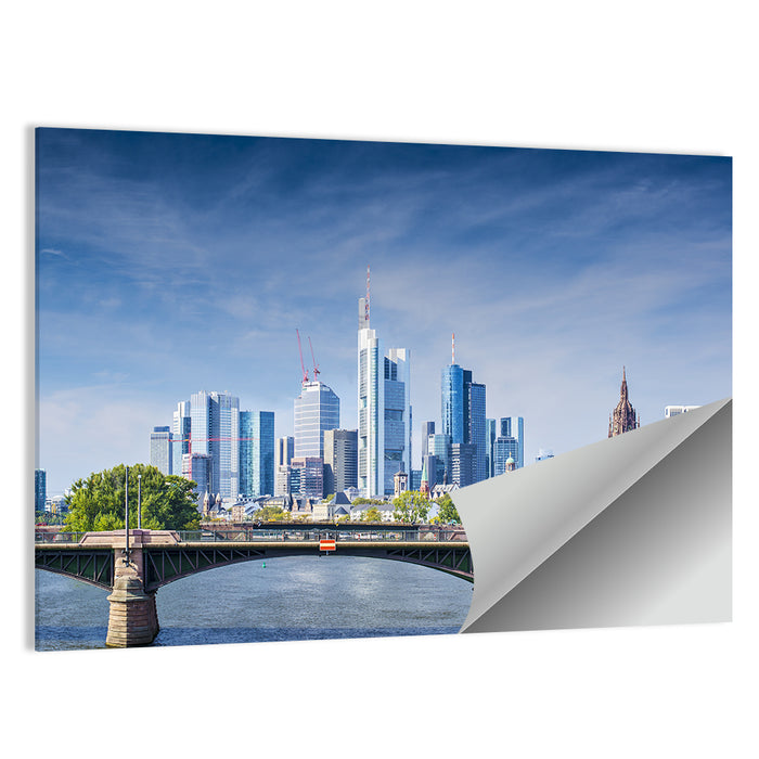 Frankfurt Skyline with Eiserner Steg Wall Art as a poster print