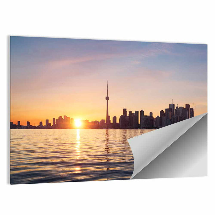 Toronto Sunset Skyline Wall Art as a poster print