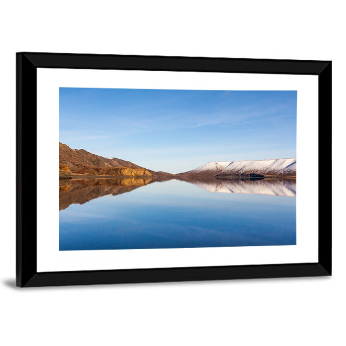 Lake Kleifarvatn Reflection Wall Art as a framed print