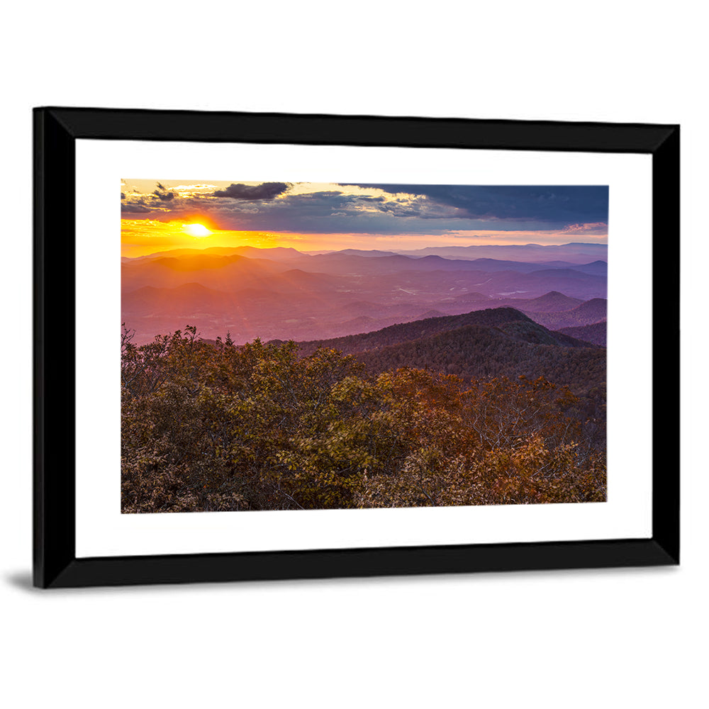 Blue Ridge Mountains Sunset Wall Art