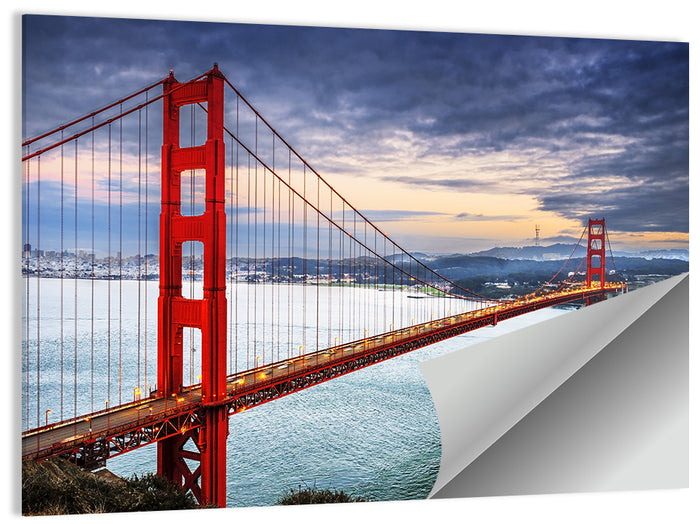 Golden Gate Bridge at Dusk Wall Art as a poster print