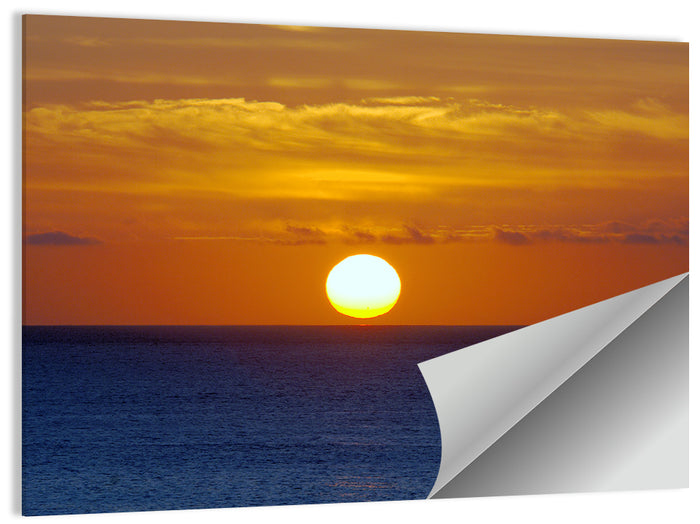 Golden Pacific Sunrise Wall Art as a poster print