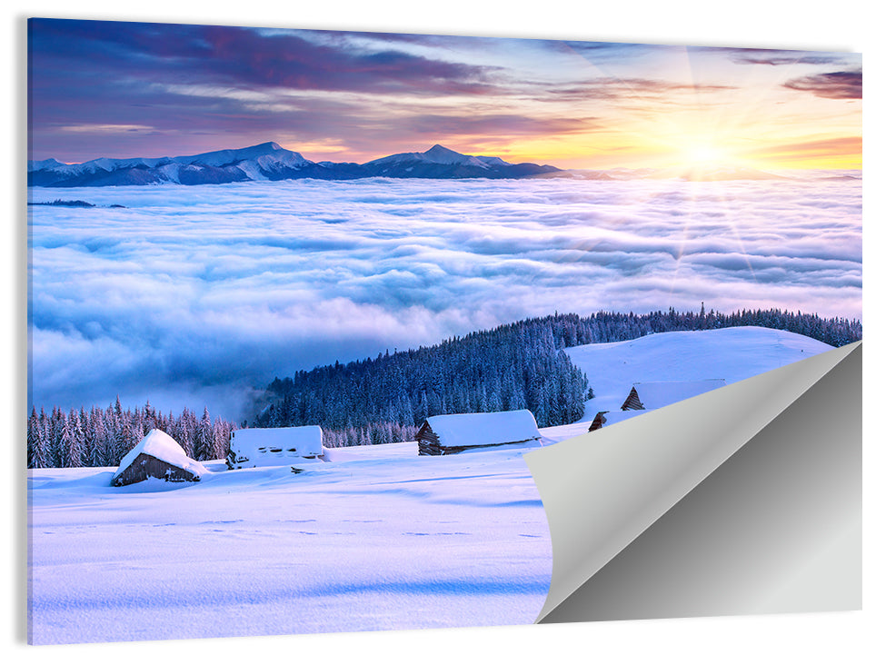 Snowy Landscape Above Clouds Wall Art