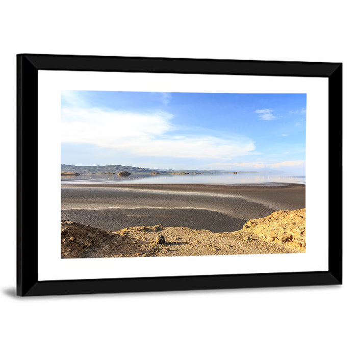 Lake Natron Flamingos Wall Art as a framed print