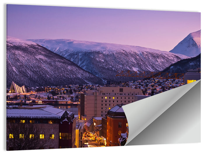 Tromsø Twilight Cityscape Wall Art as a poster print