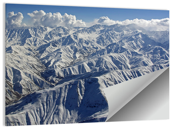 Snow-capped Afghan Mountains Wall Art as a poster print