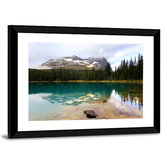 Lake O Hara Mountain Reflection Wall Art as a framed print