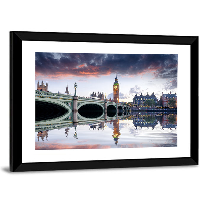 Westminster Bridge at Dusk Wall Art as a framed print