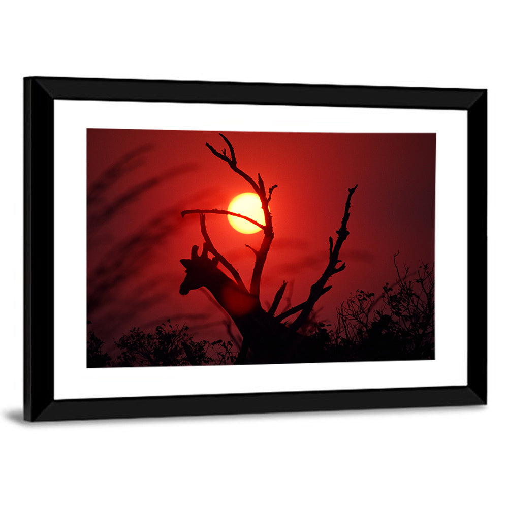 Giraffe at Sunset Wall Art