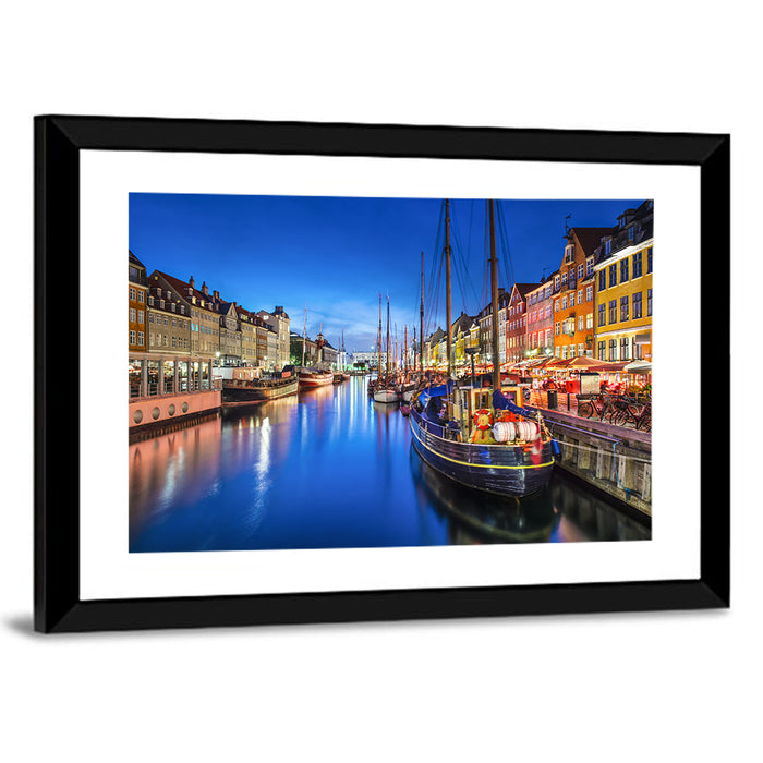 Nyhavn Canal at Dusk Wall Art as a framed print
