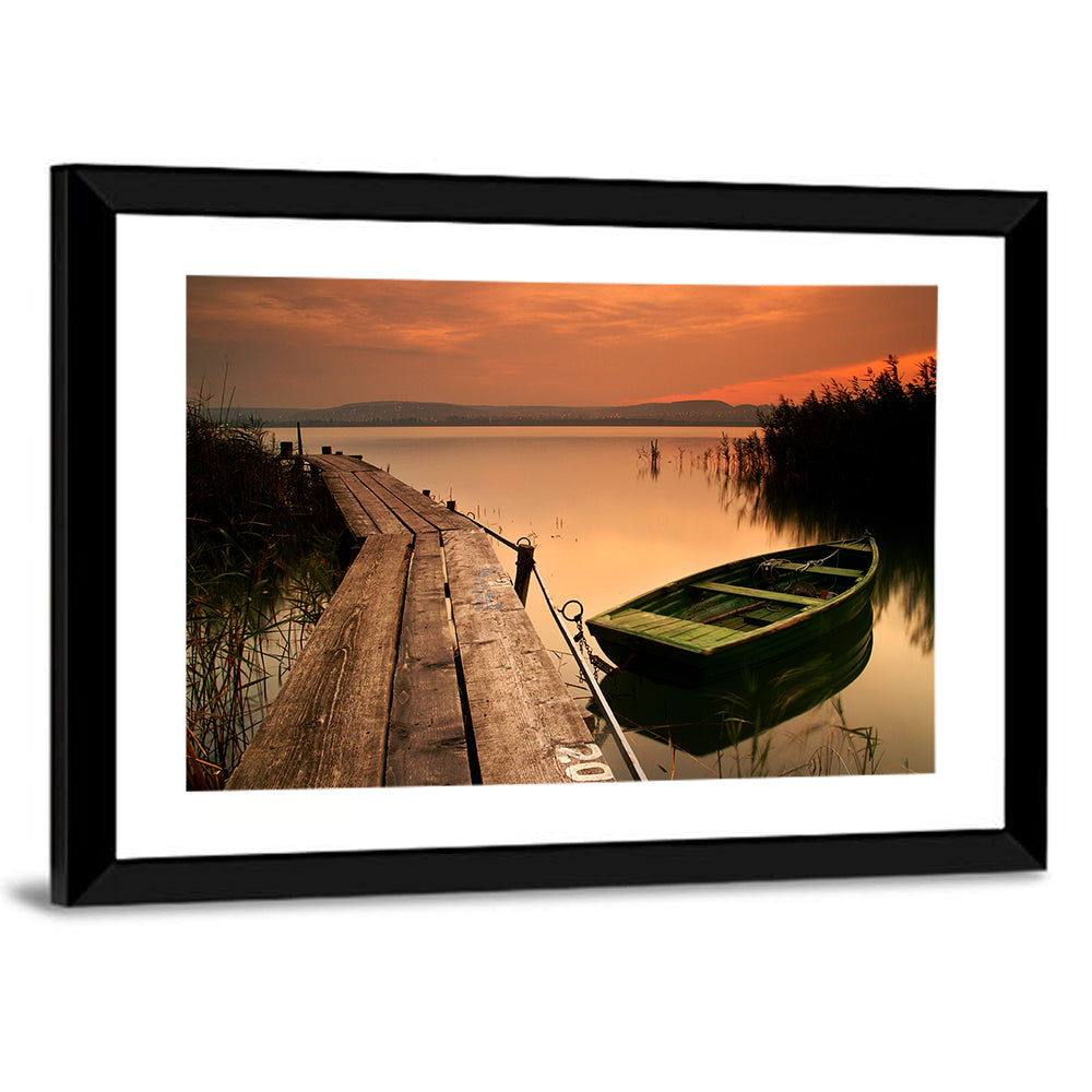 Boat in Lake Balaton Wall Art