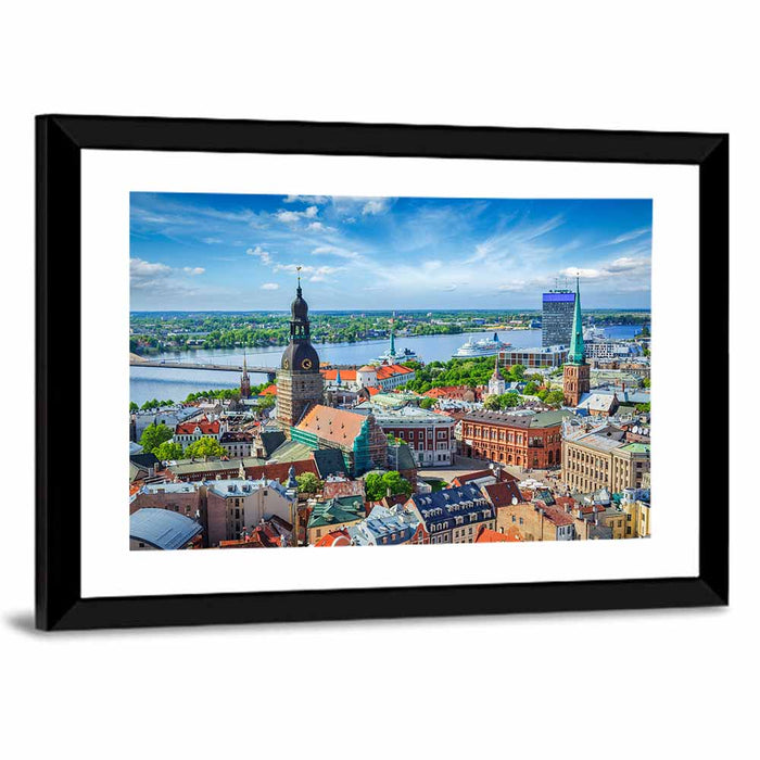 Riga Cityscape Wall Art as a framed print