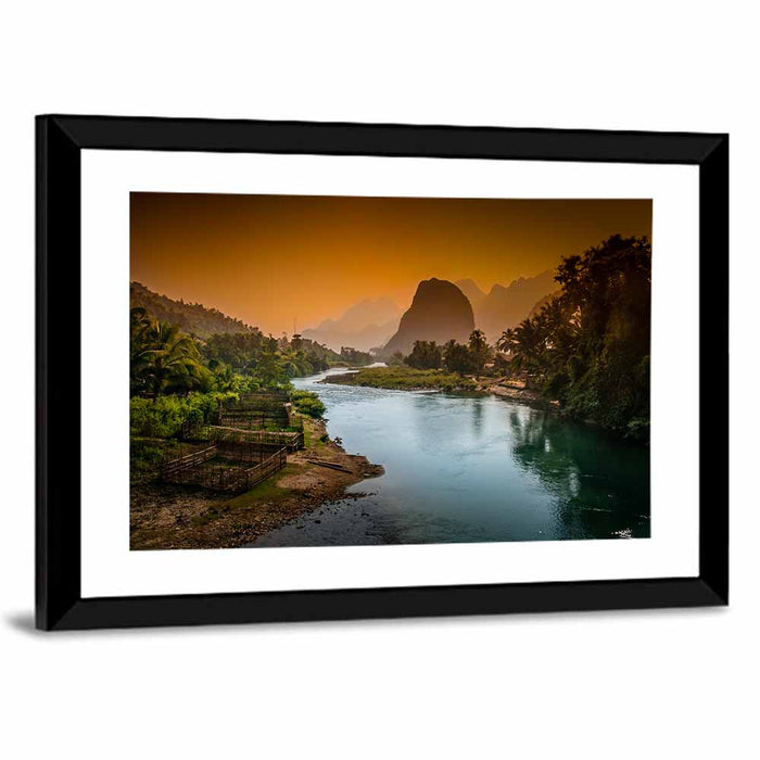 Nam Song River Wall Art as a framed print