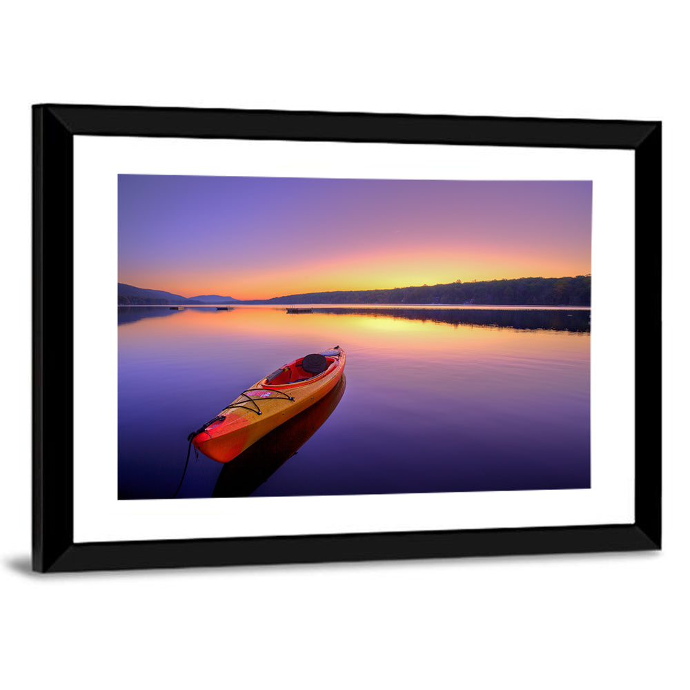 Boat in Lake Wall Art
