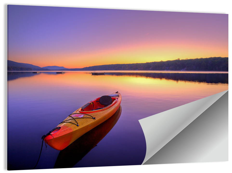 Boat in Lake Wall Art