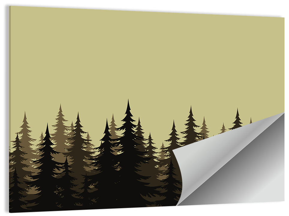 Fir Trees Silhouettes Wall Art