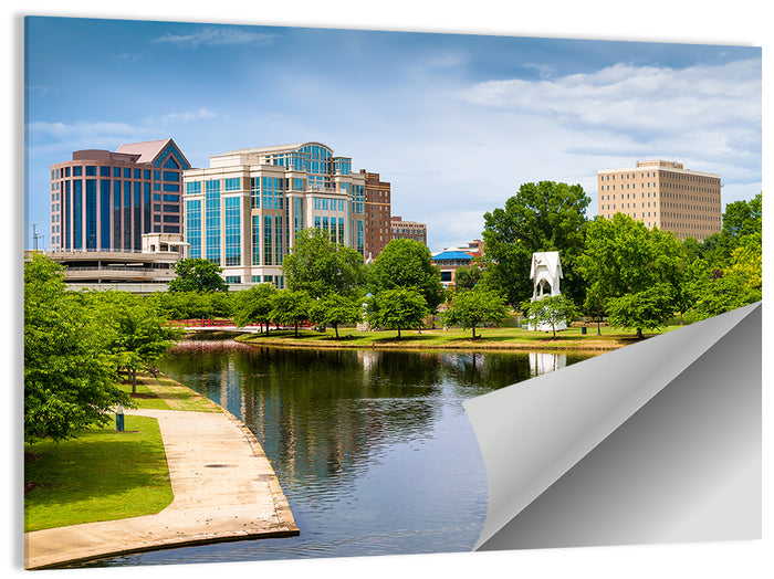 Big Spring Park Skyline, Huntsville Wall Art as a poster print