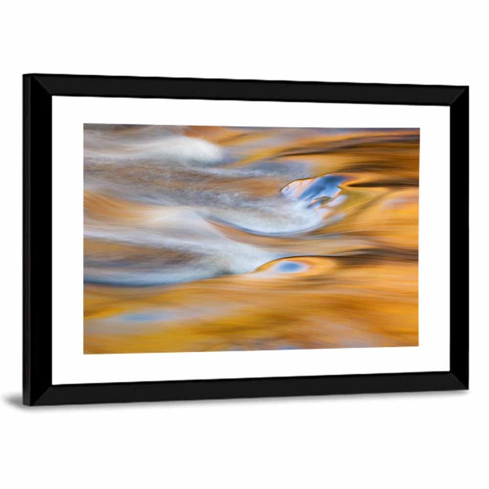Golden Water Abstract Wall Art
